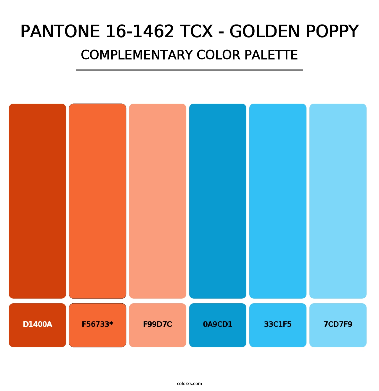 PANTONE 16-1462 TCX - Golden Poppy - Complementary Color Palette