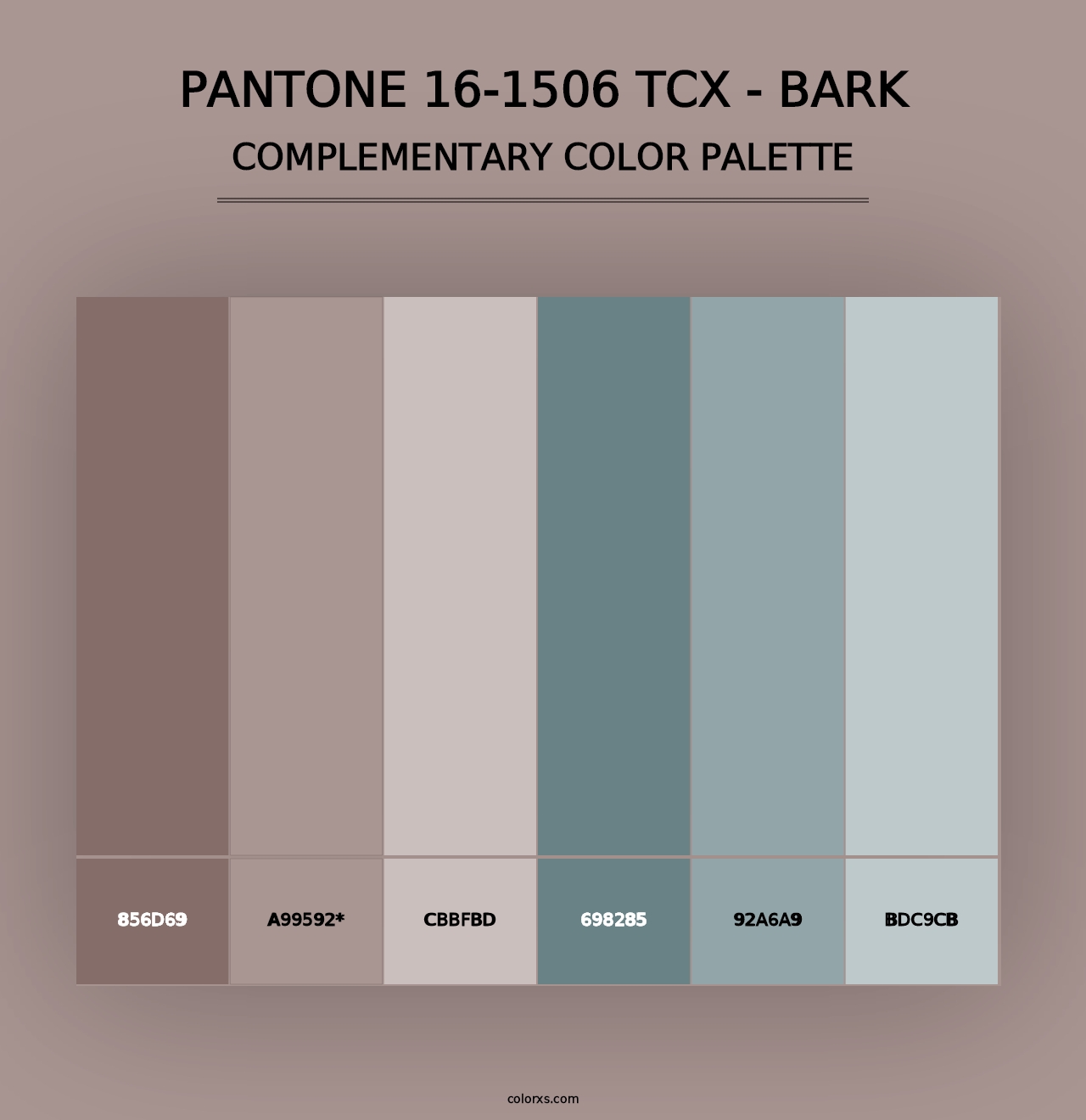 PANTONE 16-1506 TCX - Bark - Complementary Color Palette