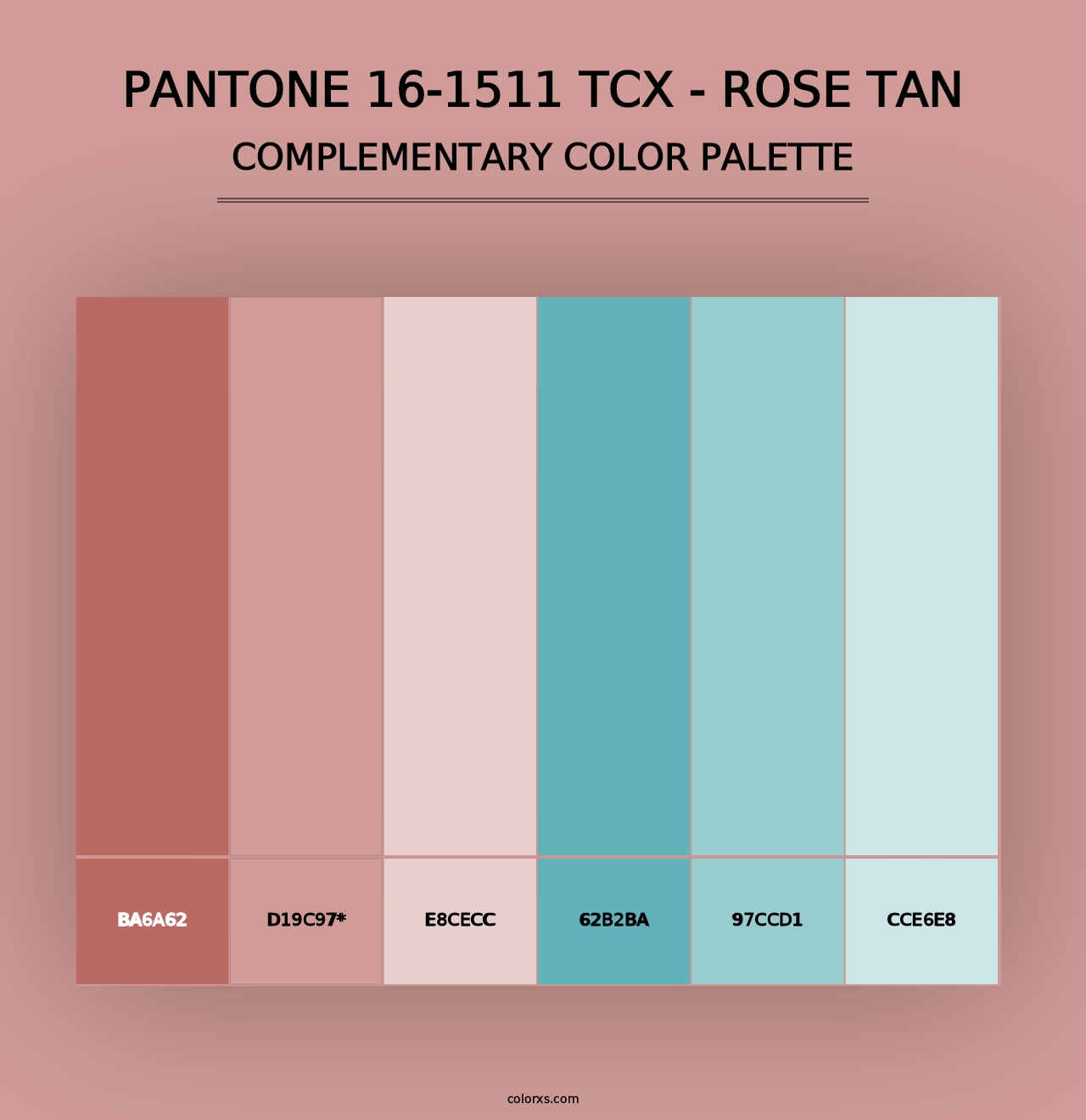 PANTONE 16-1511 TCX - Rose Tan - Complementary Color Palette