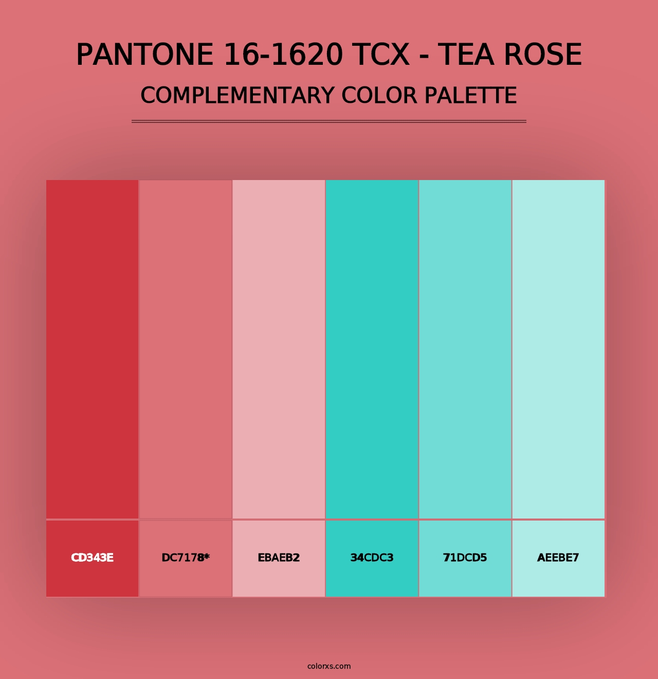 PANTONE 16-1620 TCX - Tea Rose - Complementary Color Palette