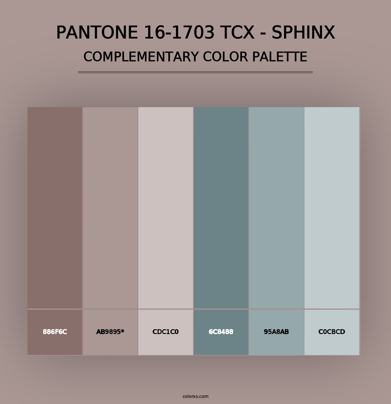 PANTONE 16-1703 TCX - Sphinx - Complementary Color Palette