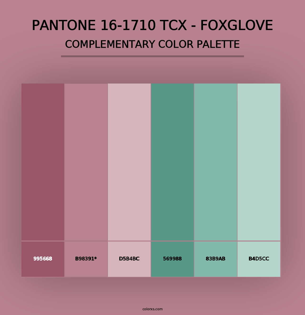 PANTONE 16-1710 TCX - Foxglove - Complementary Color Palette