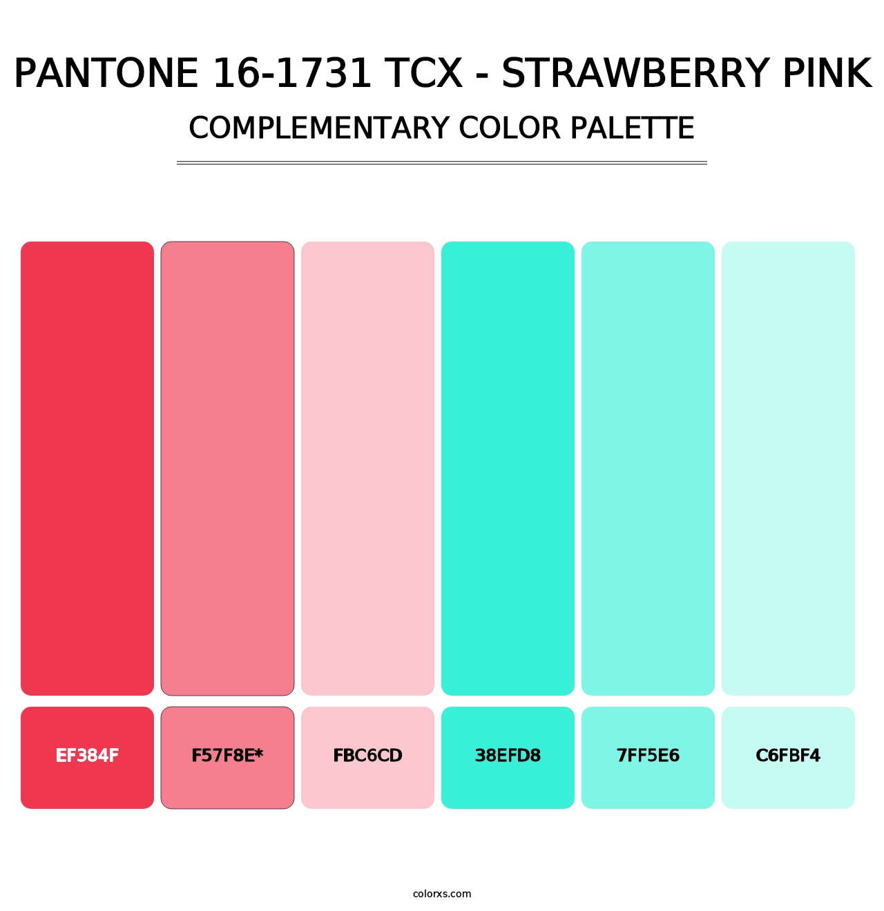 PANTONE 16-1731 TCX - Strawberry Pink - Complementary Color Palette