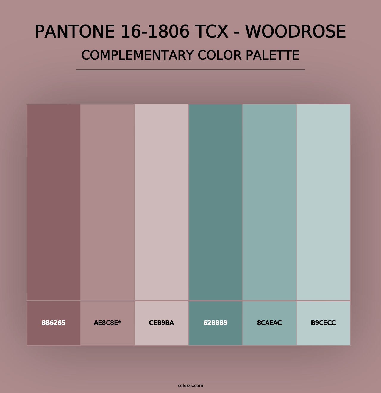 PANTONE 16-1806 TCX - Woodrose - Complementary Color Palette