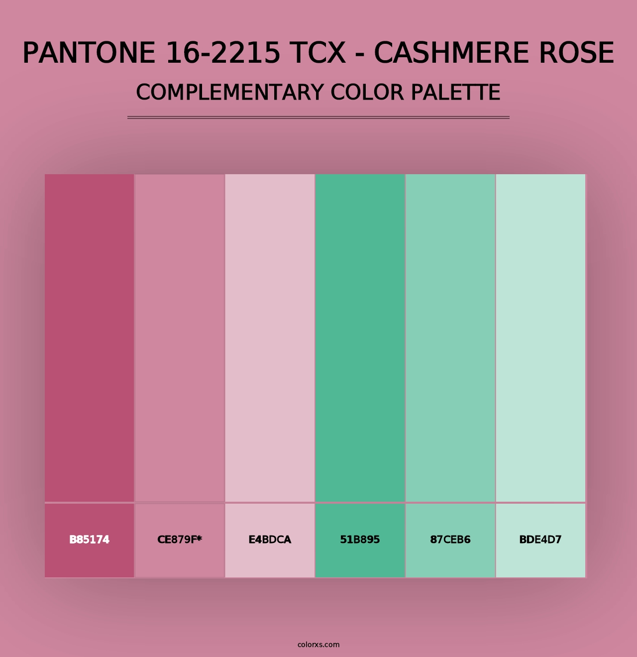 PANTONE 16-2215 TCX - Cashmere Rose - Complementary Color Palette