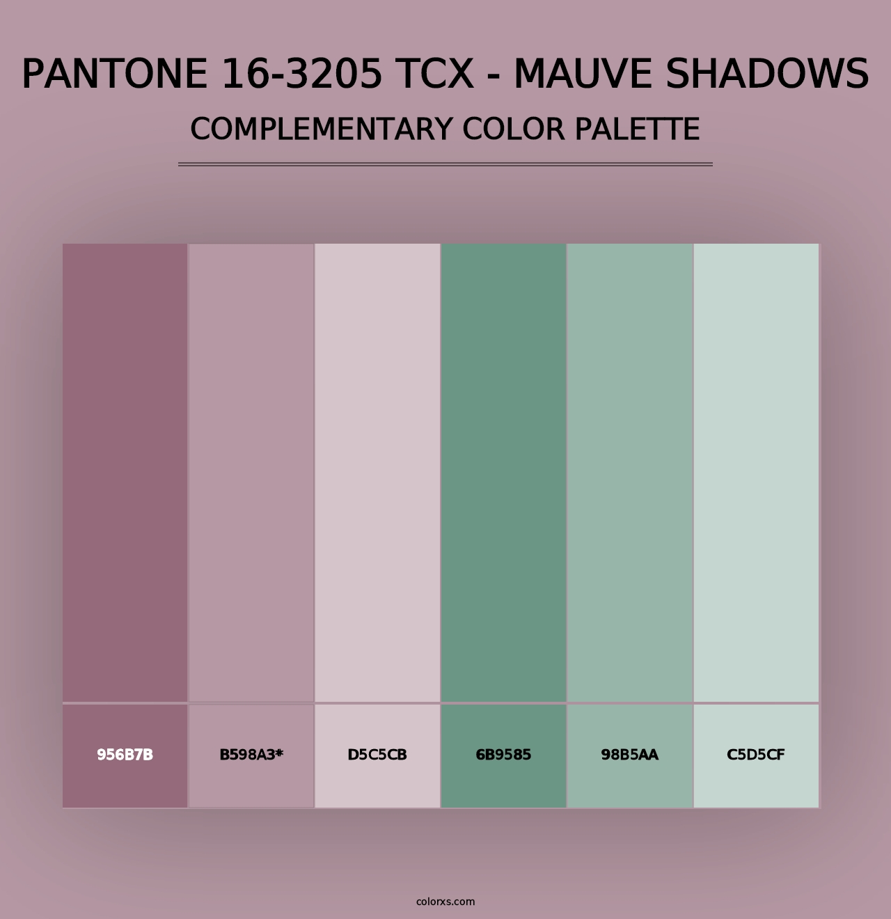 PANTONE 16-3205 TCX - Mauve Shadows - Complementary Color Palette