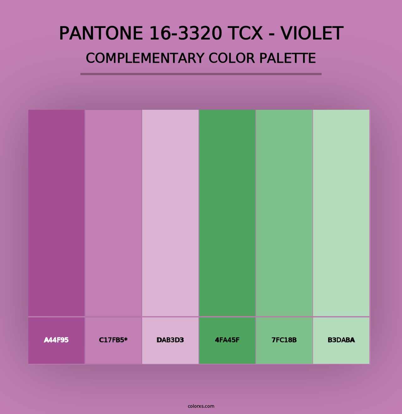 PANTONE 16-3320 TCX - Violet - Complementary Color Palette