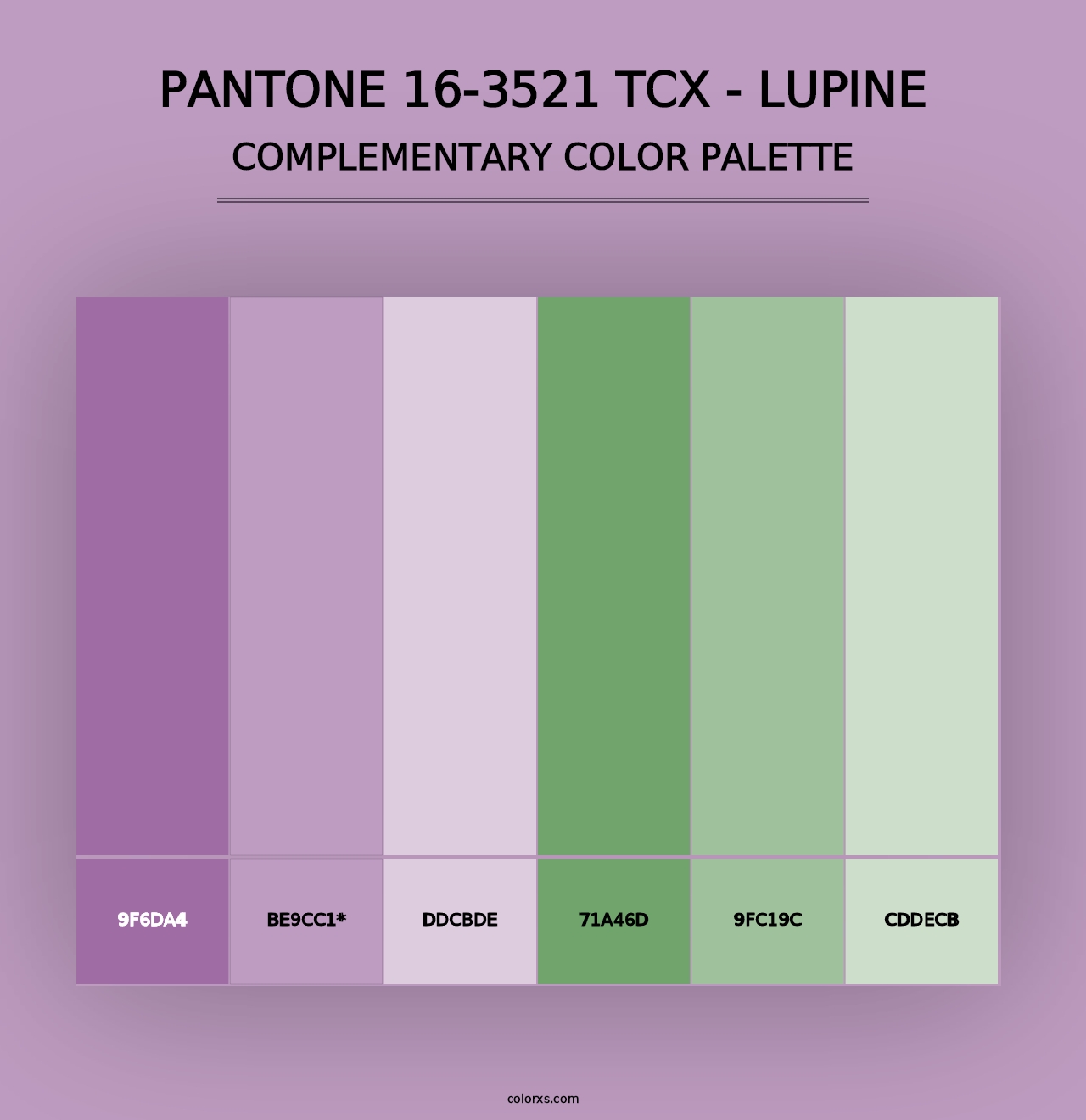 PANTONE 16-3521 TCX - Lupine - Complementary Color Palette