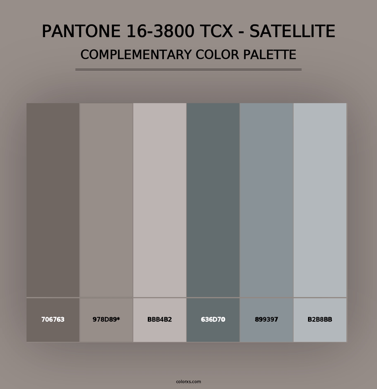 PANTONE 16-3800 TCX - Satellite - Complementary Color Palette