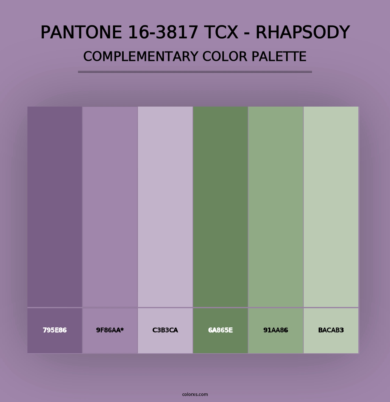 PANTONE 16-3817 TCX - Rhapsody - Complementary Color Palette