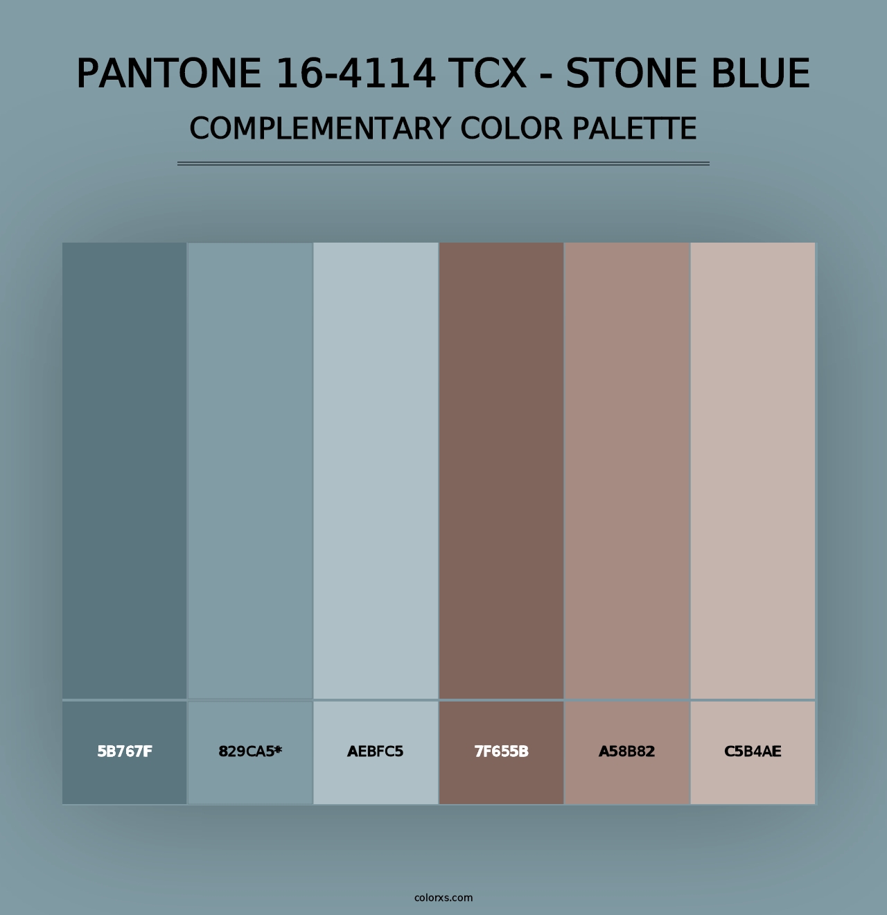 PANTONE 16-4114 TCX - Stone Blue - Complementary Color Palette