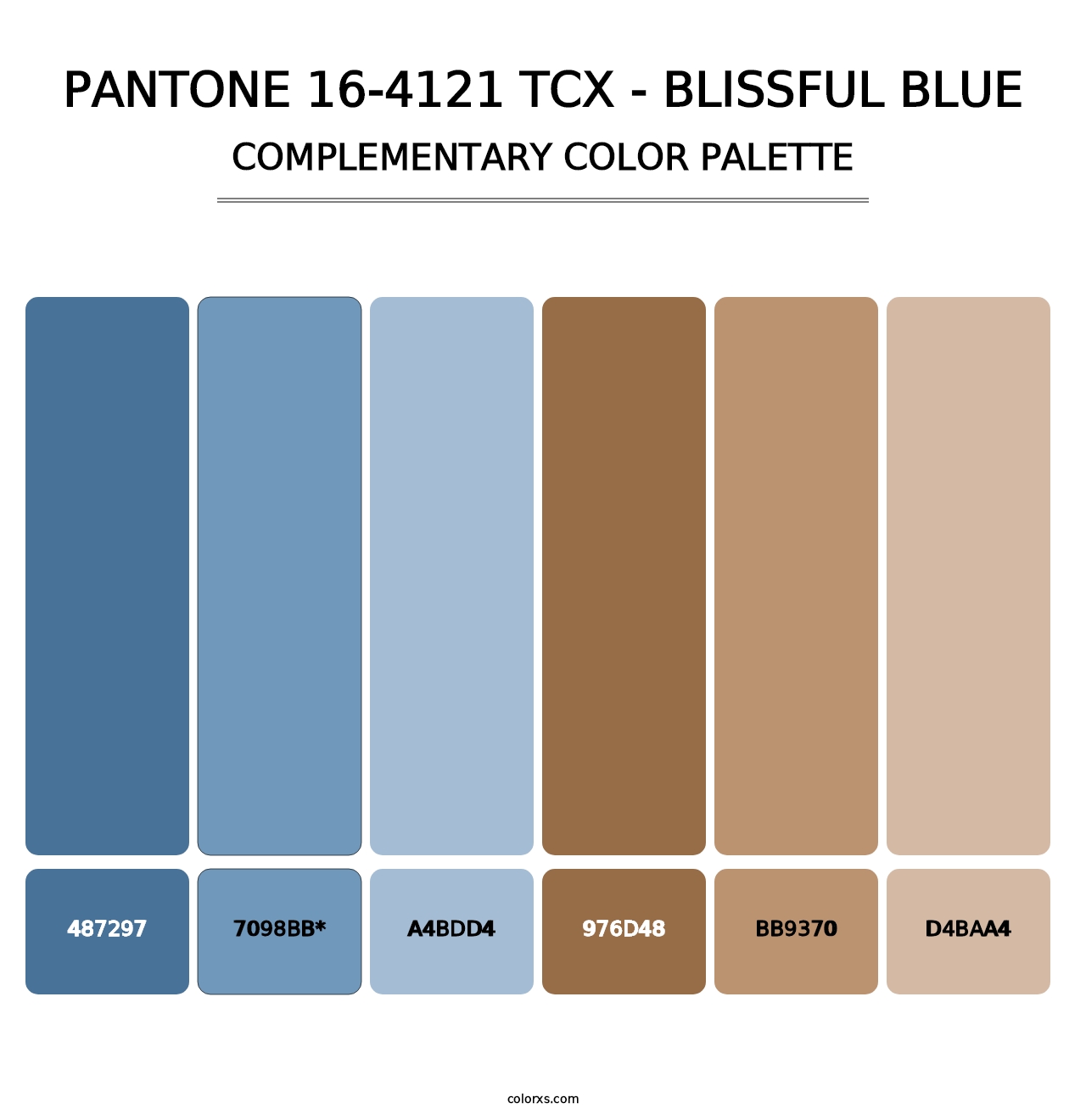 PANTONE 16-4121 TCX - Blissful Blue - Complementary Color Palette