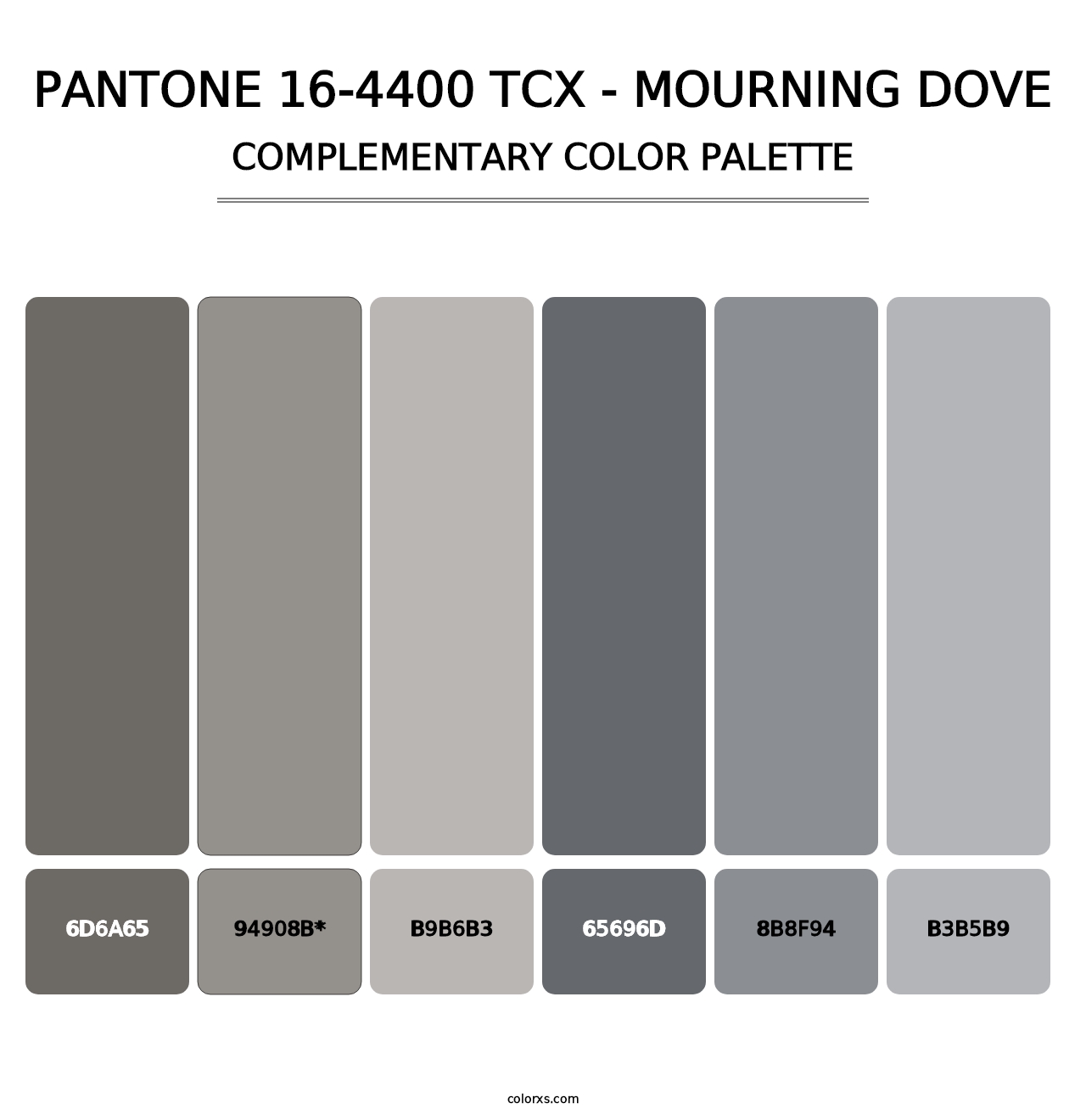 PANTONE 16-4400 TCX - Mourning Dove - Complementary Color Palette