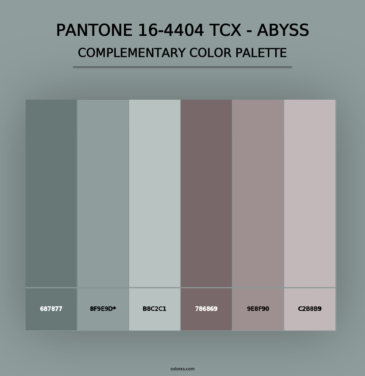 PANTONE 16-4404 TCX - Abyss - Complementary Color Palette