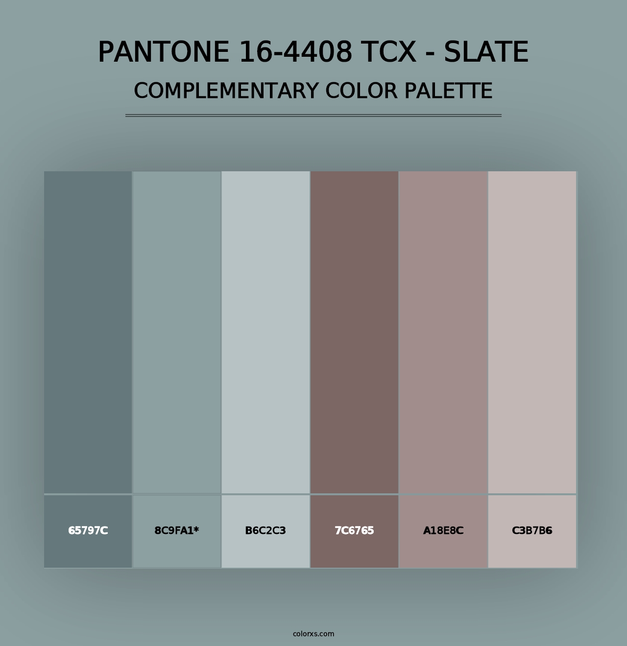 PANTONE 16-4408 TCX - Slate - Complementary Color Palette