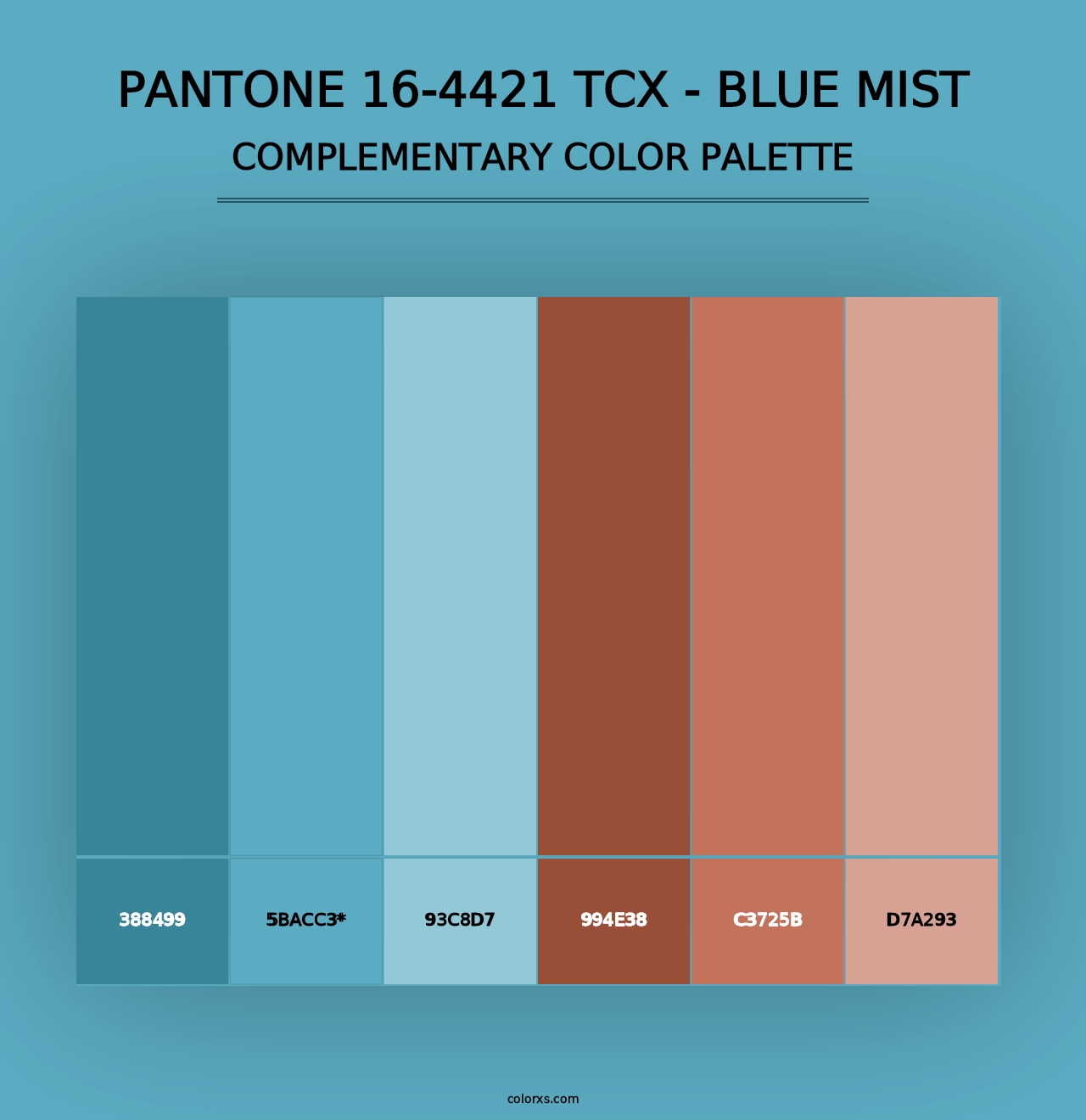 PANTONE 16-4421 TCX - Blue Mist - Complementary Color Palette