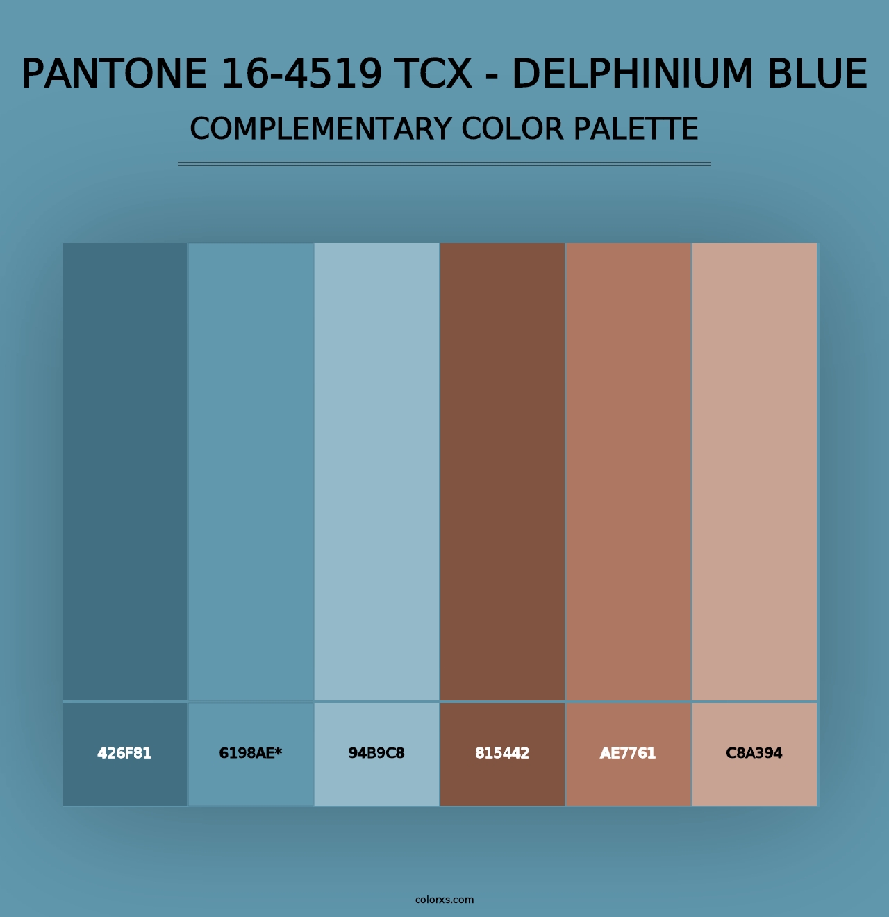 PANTONE 16-4519 TCX - Delphinium Blue - Complementary Color Palette