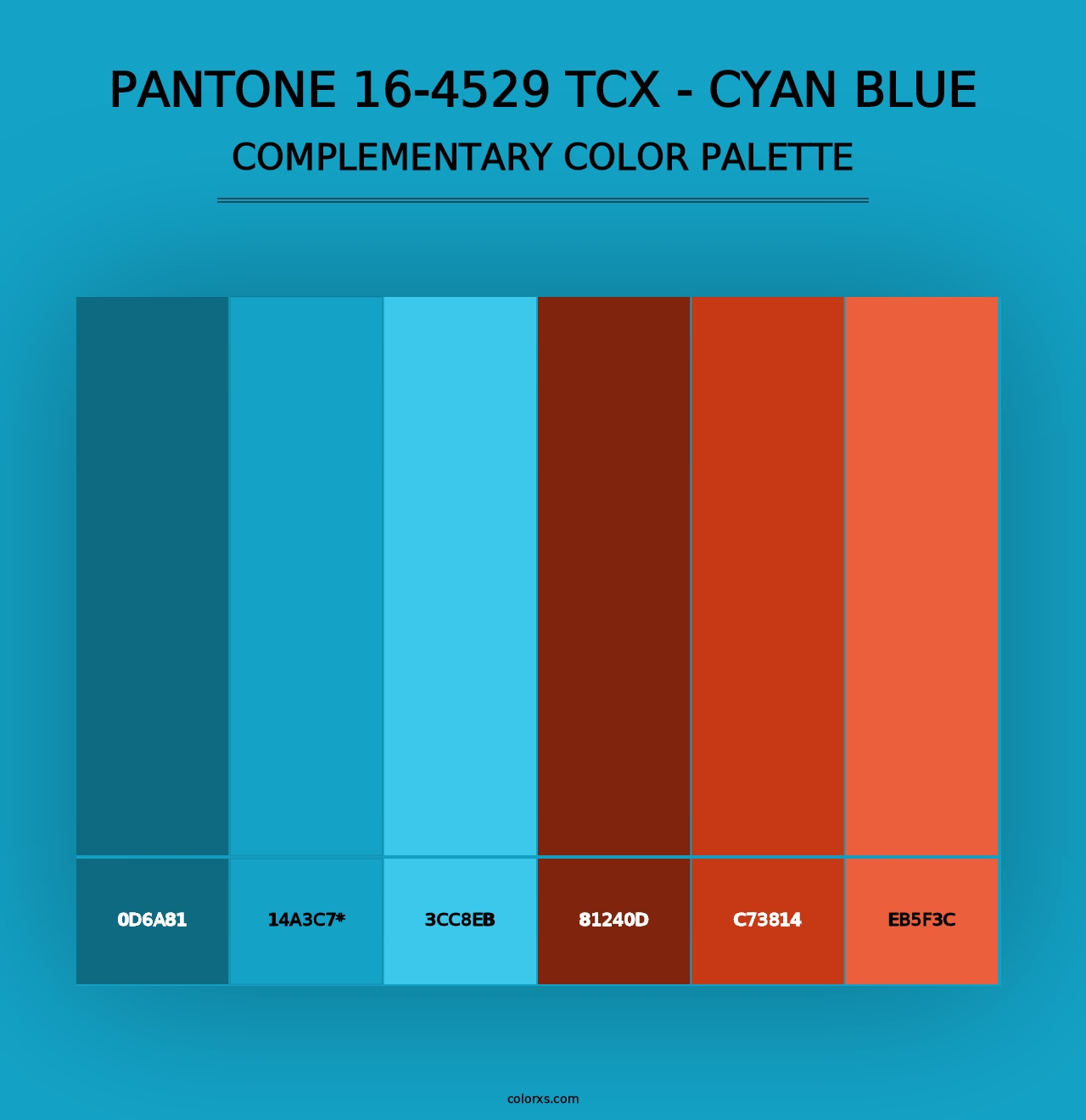 PANTONE 16-4529 TCX - Cyan Blue - Complementary Color Palette