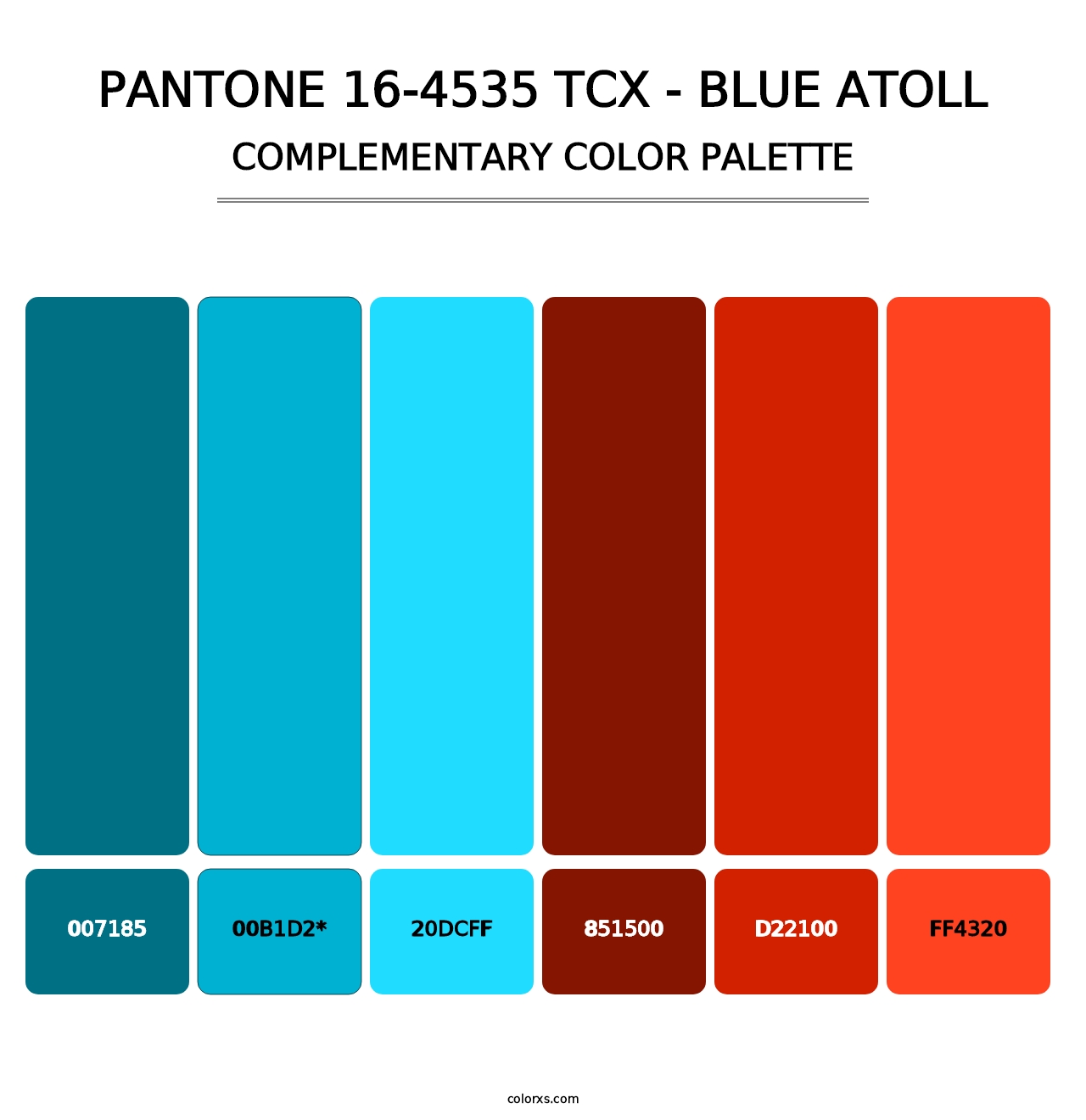 PANTONE 16-4535 TCX - Blue Atoll - Complementary Color Palette