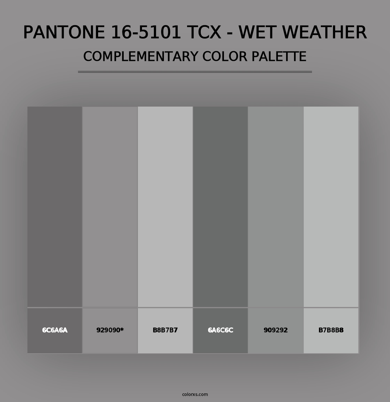 PANTONE 16-5101 TCX - Wet Weather - Complementary Color Palette