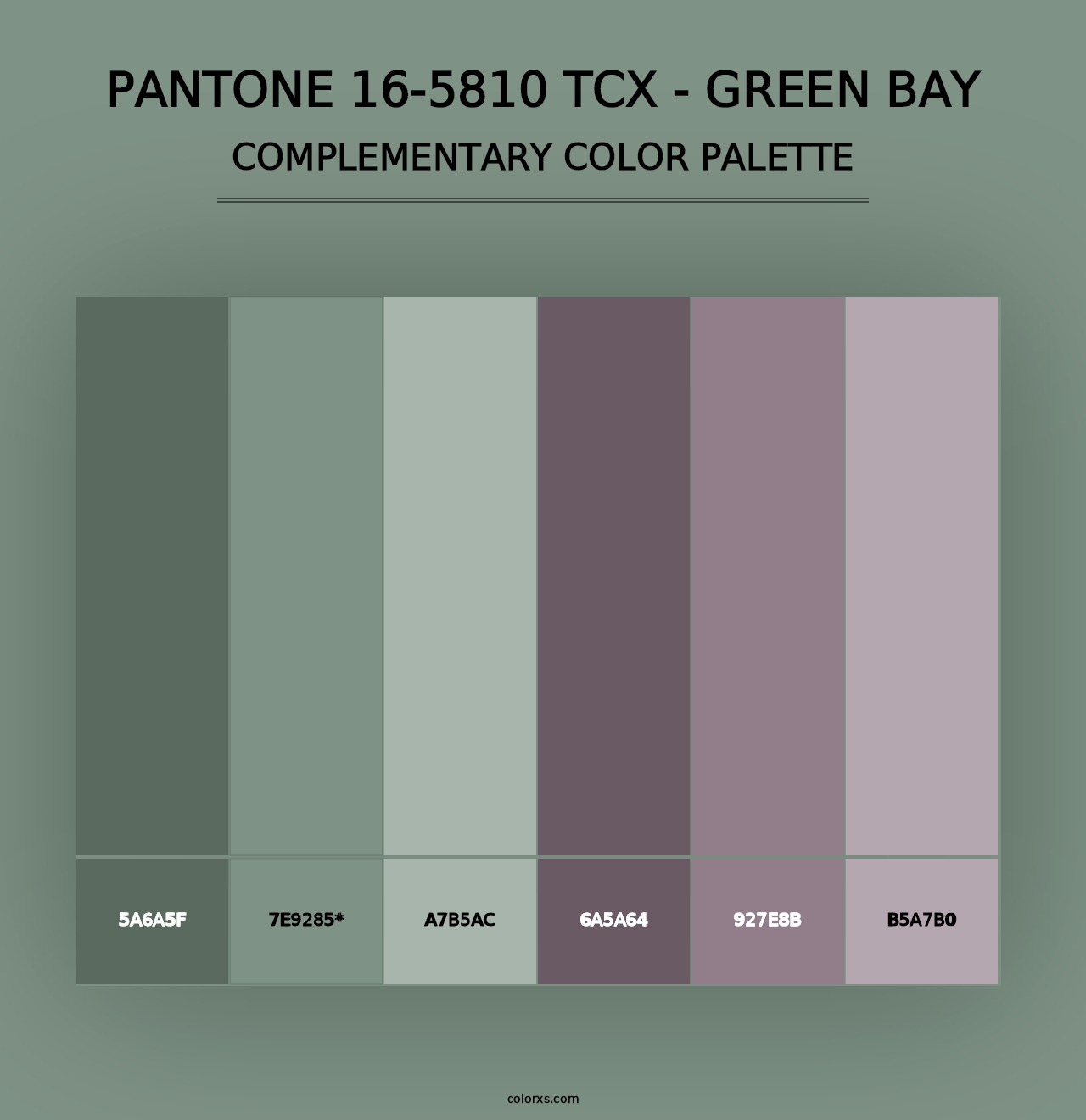 PANTONE 16-5810 TCX - Green Bay - Complementary Color Palette