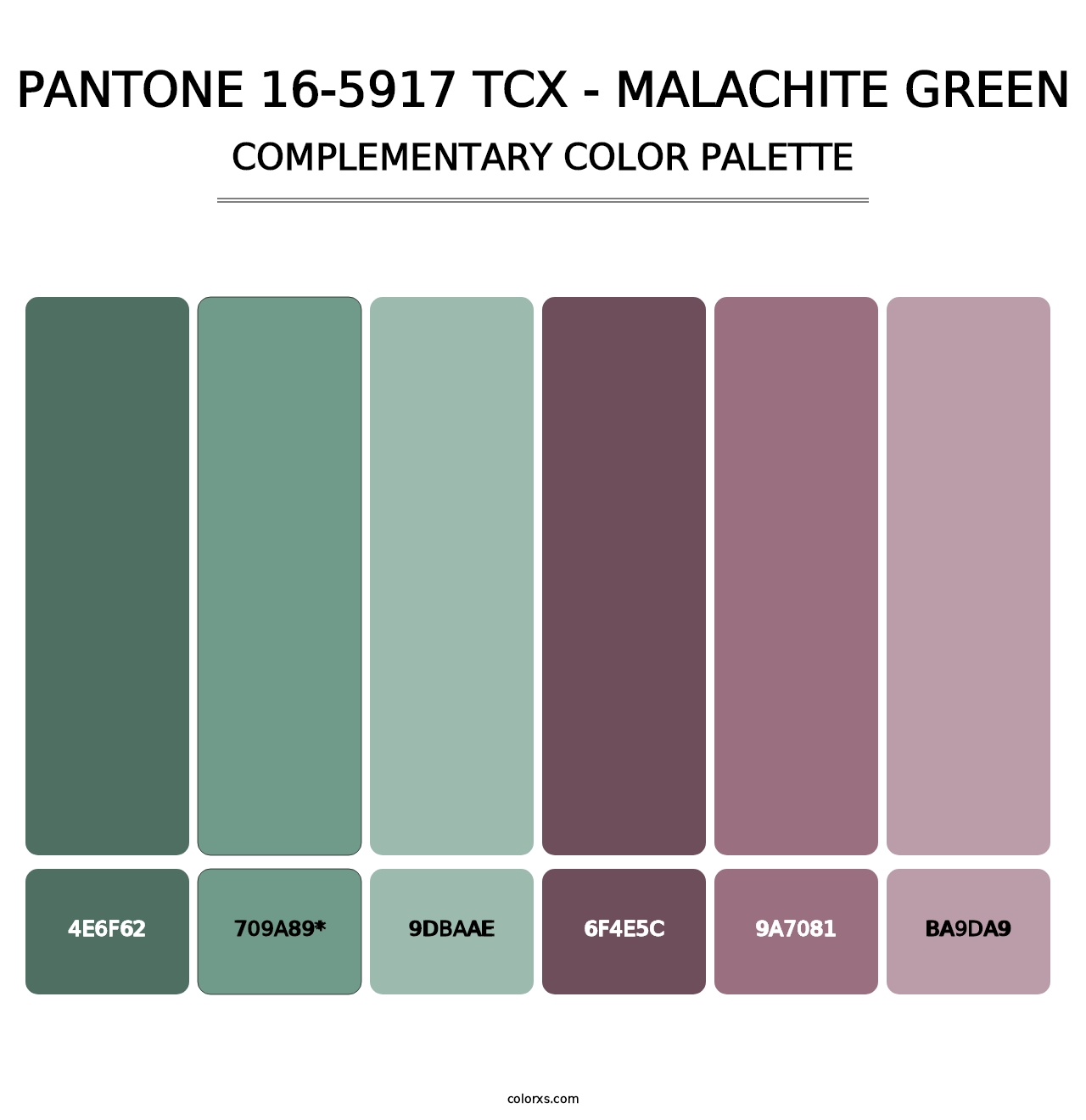 PANTONE 16-5917 TCX - Malachite Green - Complementary Color Palette