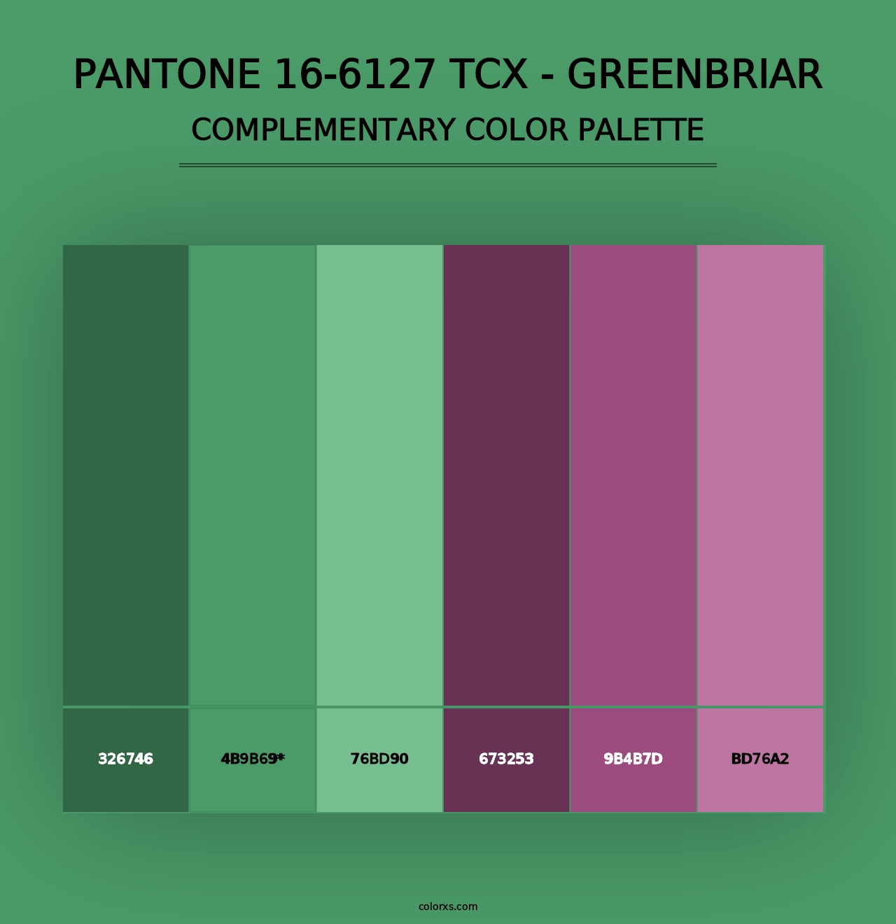 PANTONE 16-6127 TCX - Greenbriar - Complementary Color Palette