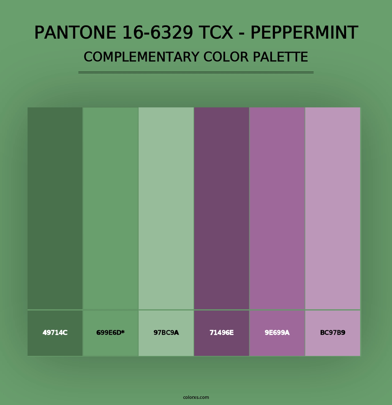 PANTONE 16-6329 TCX - Peppermint - Complementary Color Palette