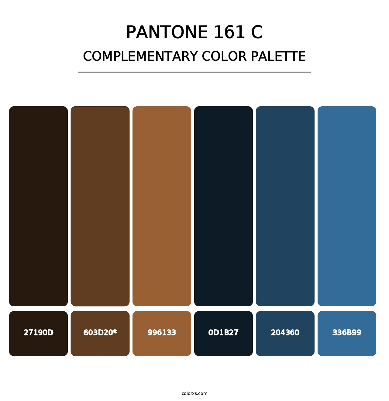 PANTONE 161 C - Complementary Color Palette