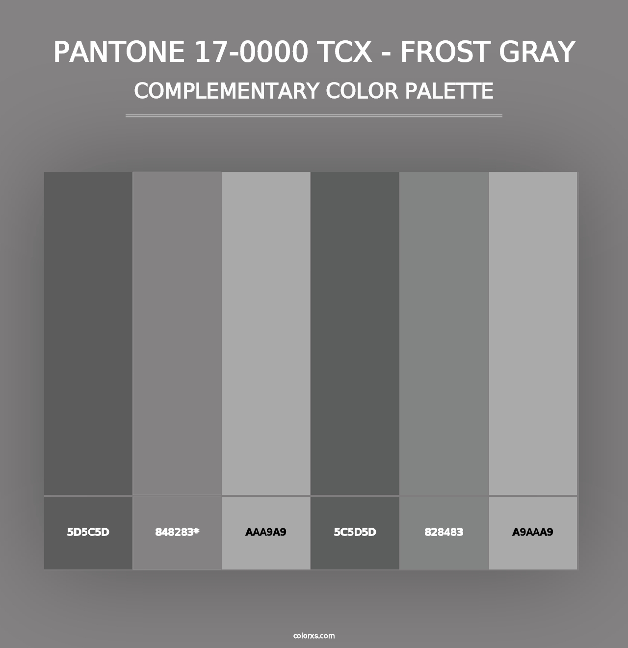 PANTONE 17-0000 TCX - Frost Gray - Complementary Color Palette