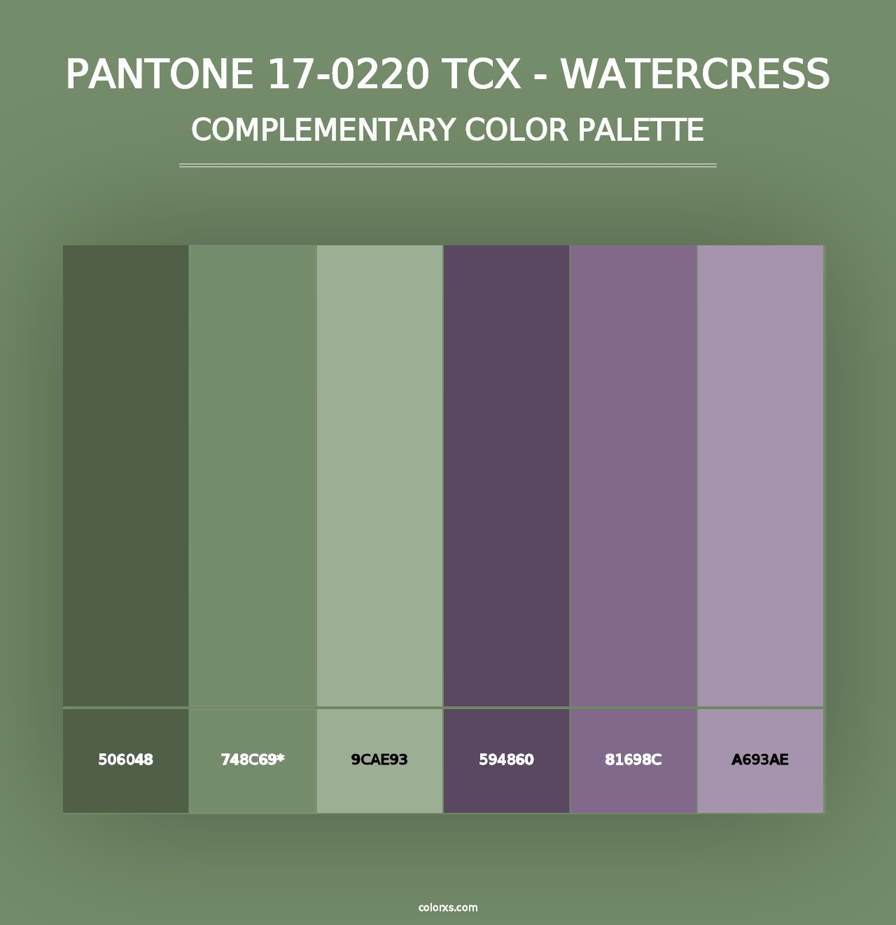 PANTONE 17-0220 TCX - Watercress - Complementary Color Palette