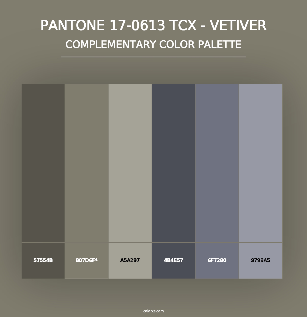 PANTONE 17-0613 TCX - Vetiver - Complementary Color Palette