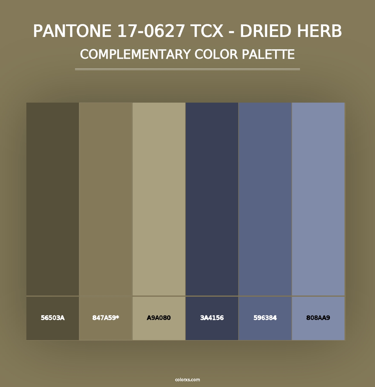 PANTONE 17-0627 TCX - Dried Herb - Complementary Color Palette