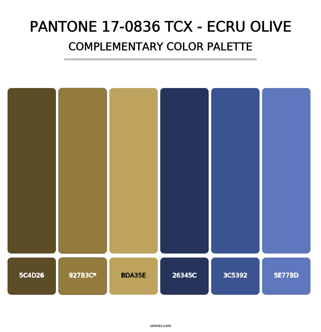 PANTONE 17-0836 TCX - Ecru Olive - Complementary Color Palette