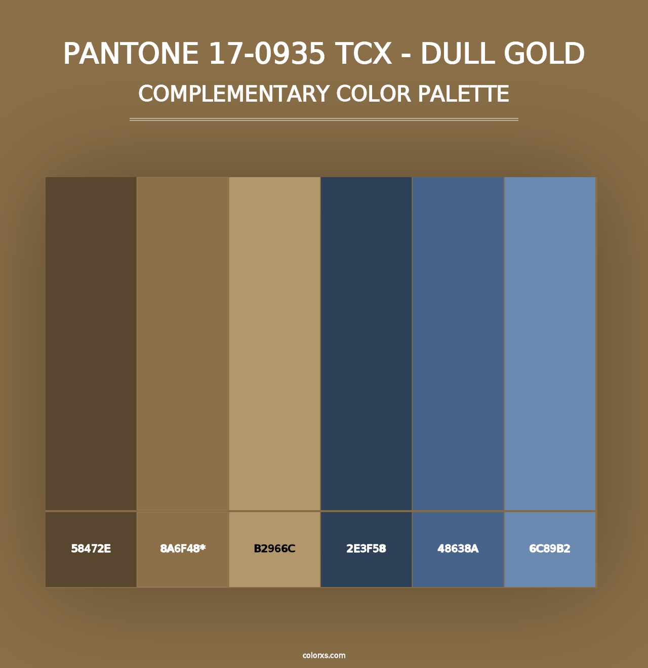 PANTONE 17-0935 TCX - Dull Gold - Complementary Color Palette