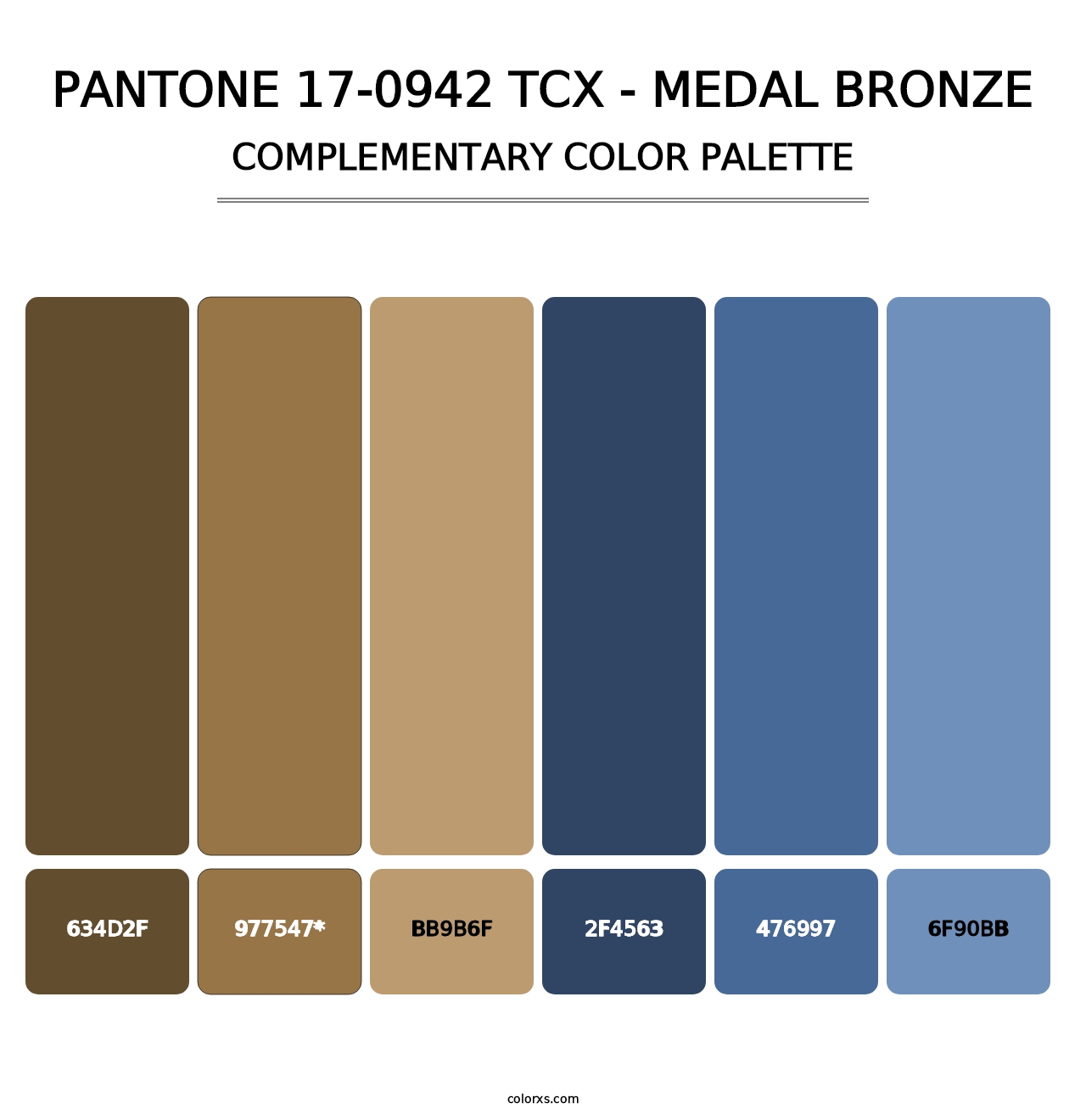 PANTONE 17-0942 TCX - Medal Bronze - Complementary Color Palette