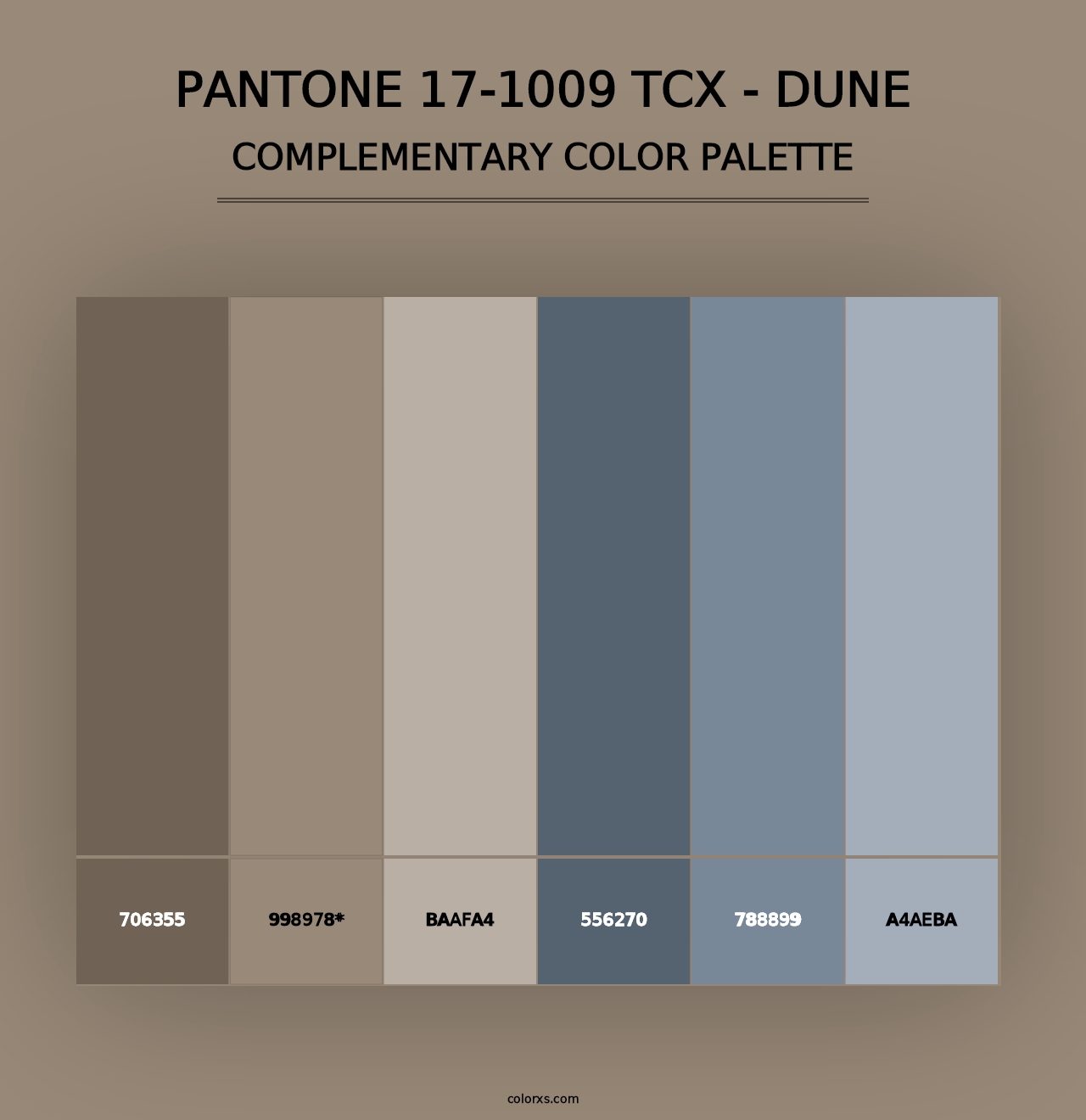 PANTONE 17-1009 TCX - Dune - Complementary Color Palette