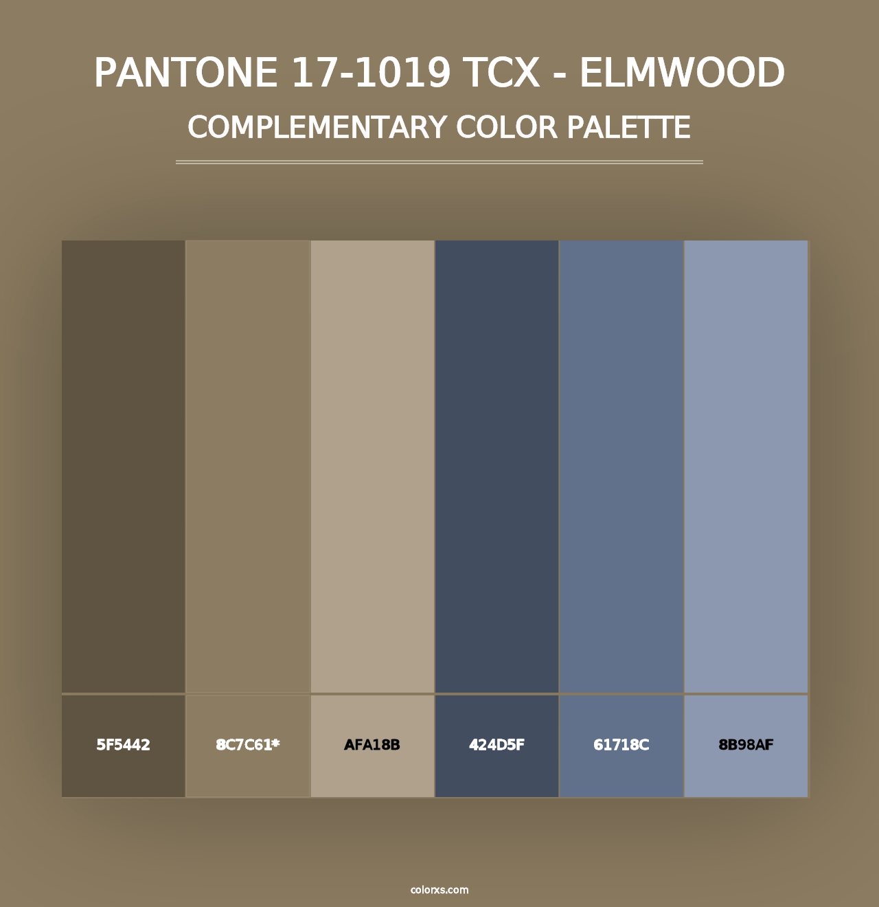 PANTONE 17-1019 TCX - Elmwood - Complementary Color Palette