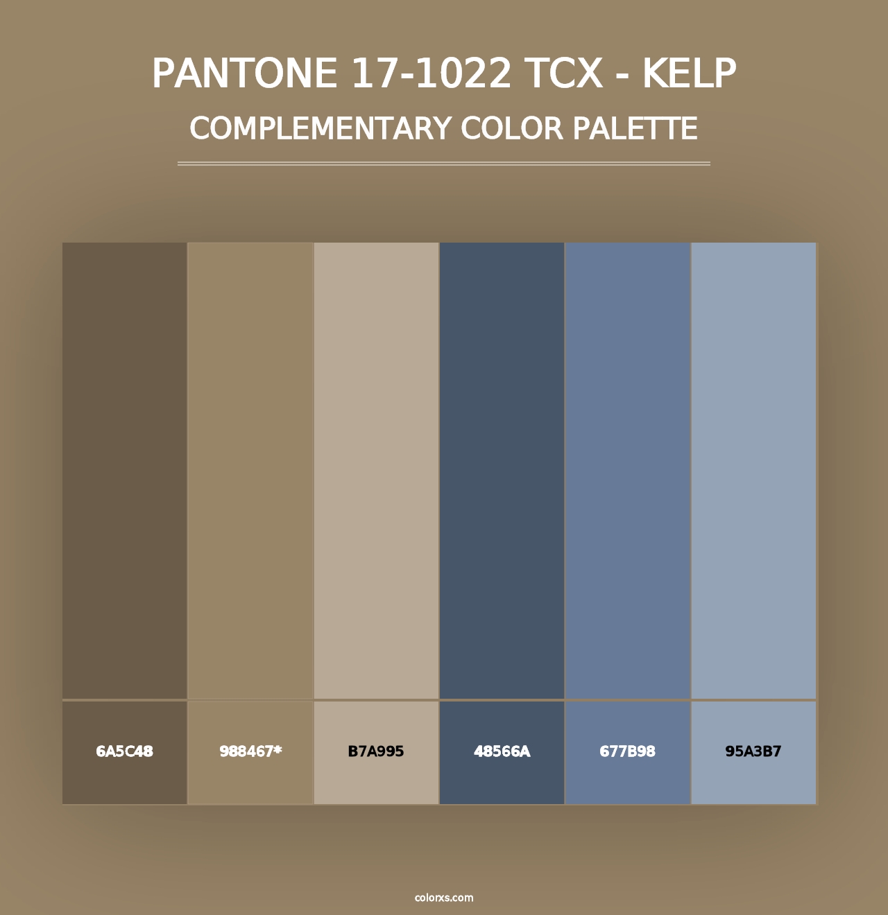 PANTONE 17-1022 TCX - Kelp - Complementary Color Palette