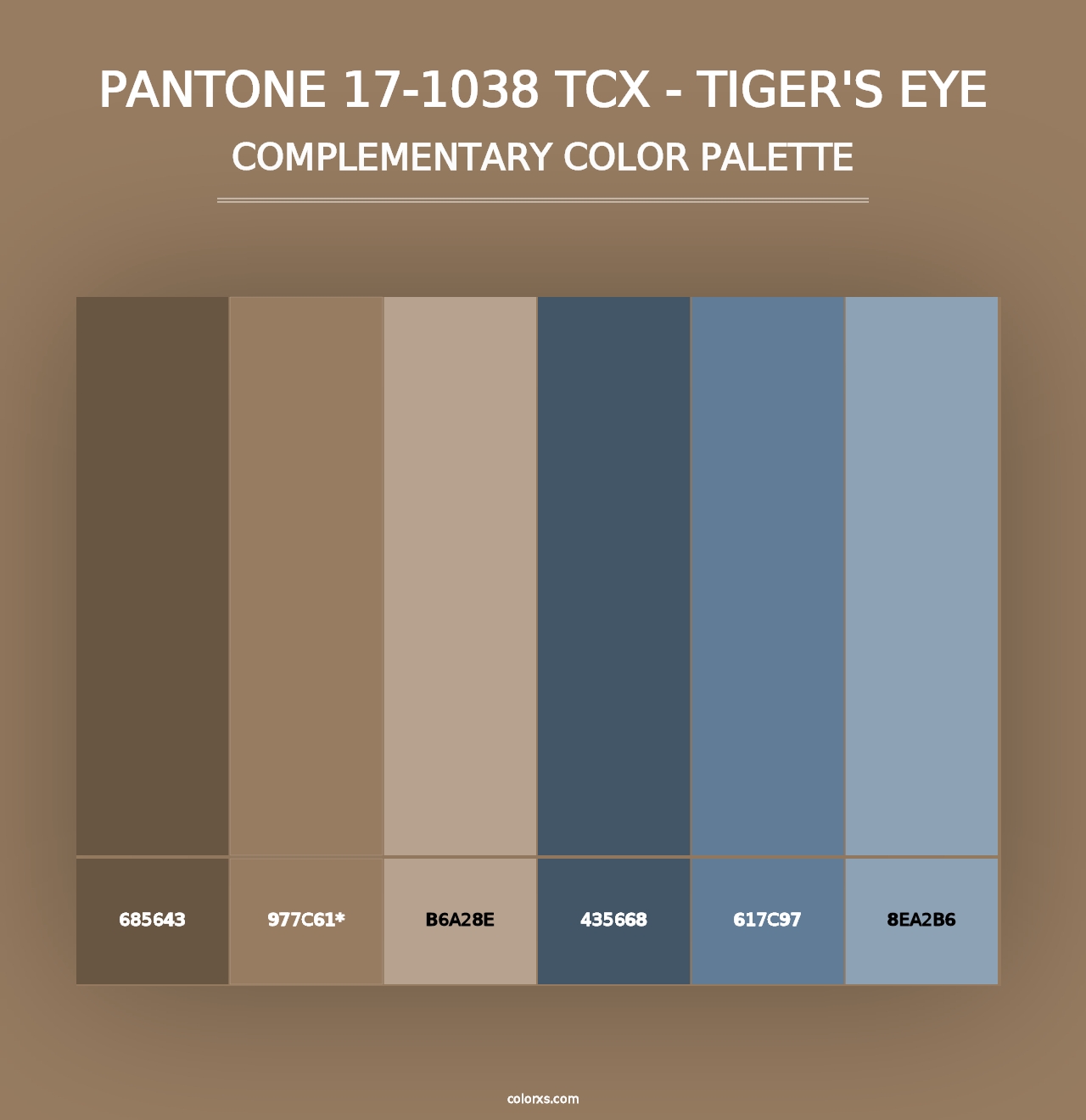 PANTONE 17-1038 TCX - Tiger's Eye - Complementary Color Palette