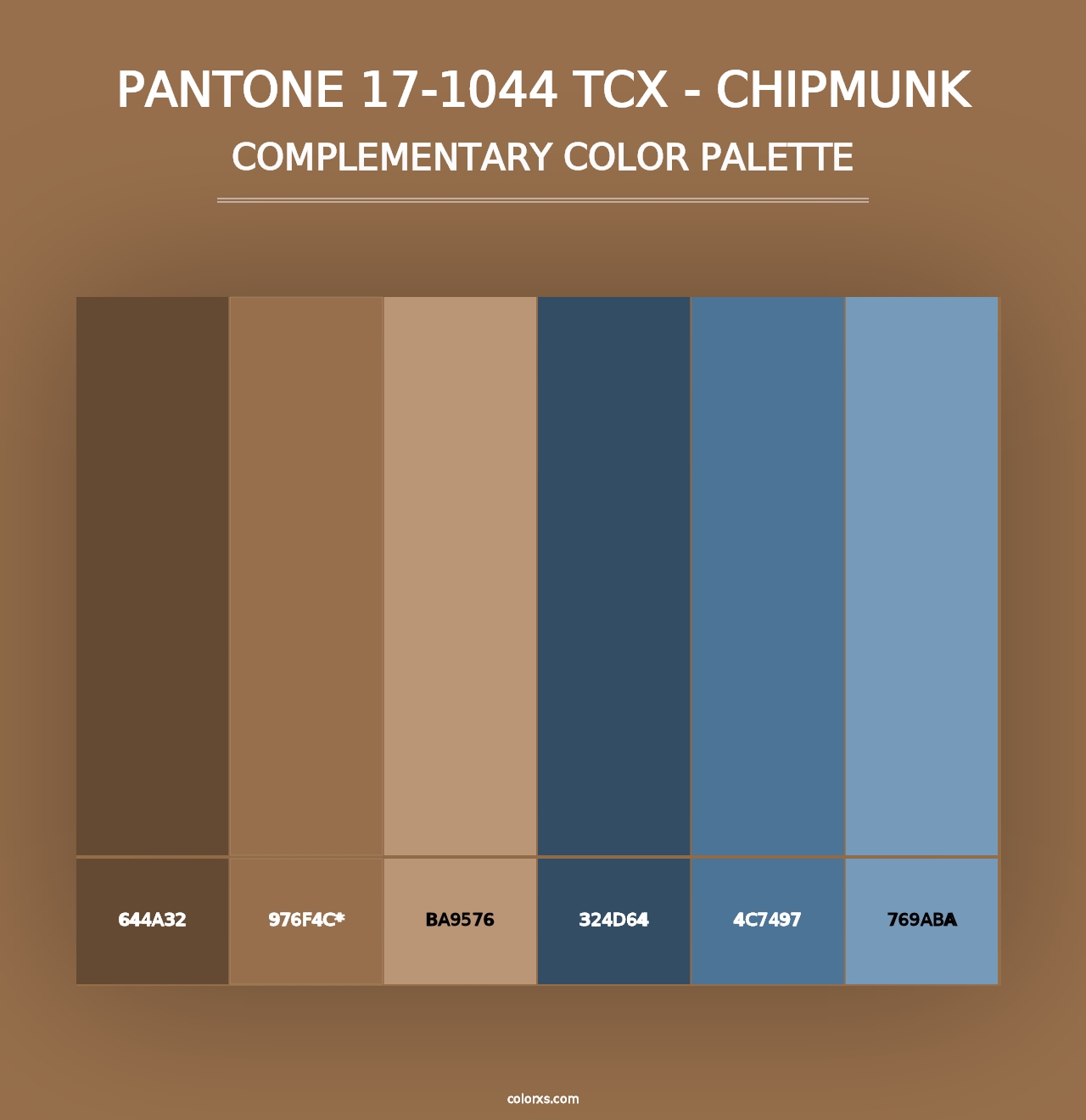 PANTONE 17-1044 TCX - Chipmunk - Complementary Color Palette