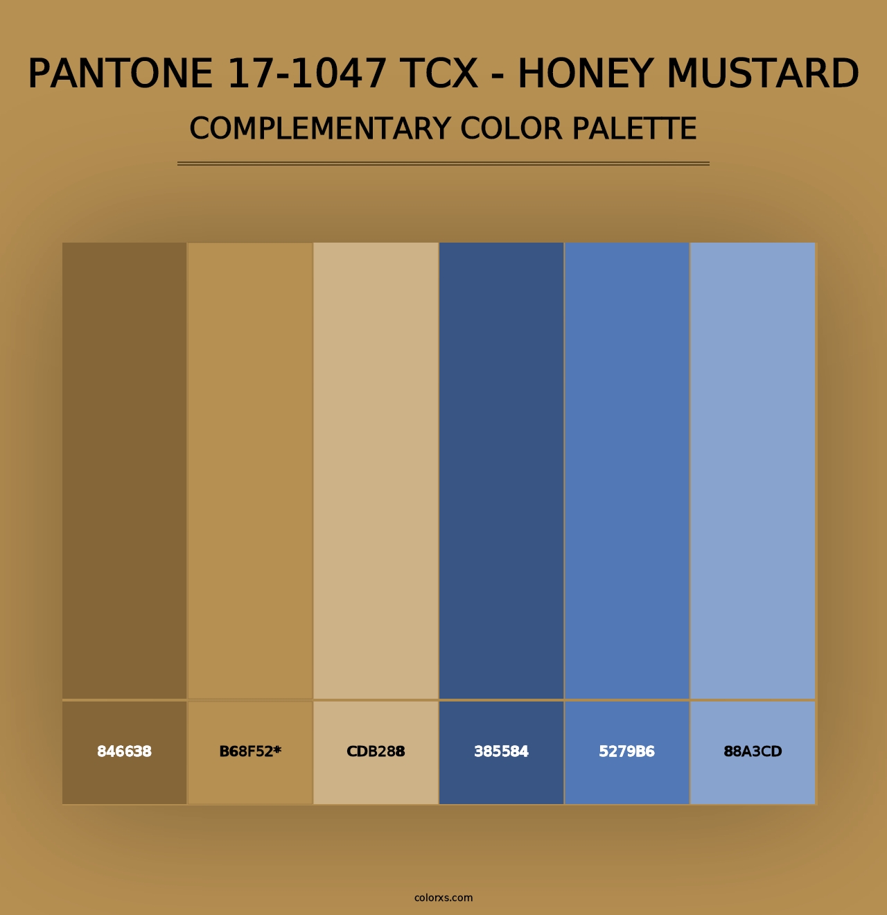 PANTONE 17-1047 TCX - Honey Mustard - Complementary Color Palette