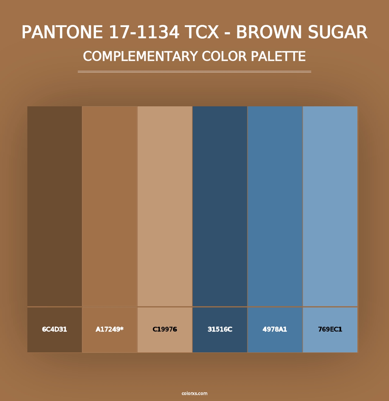 PANTONE 17-1134 TCX - Brown Sugar - Complementary Color Palette