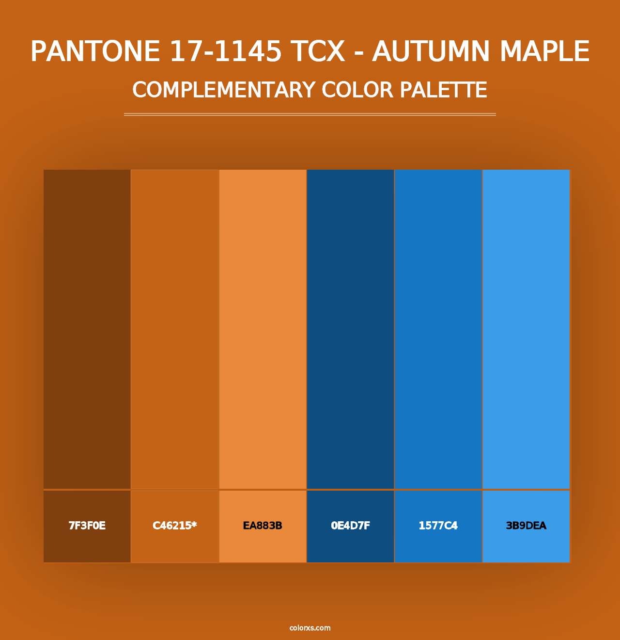 PANTONE 17-1145 TCX - Autumn Maple - Complementary Color Palette