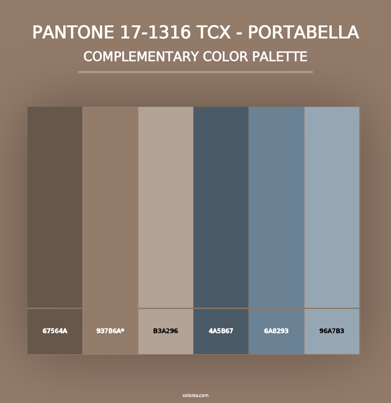 PANTONE 17-1316 TCX - Portabella - Complementary Color Palette