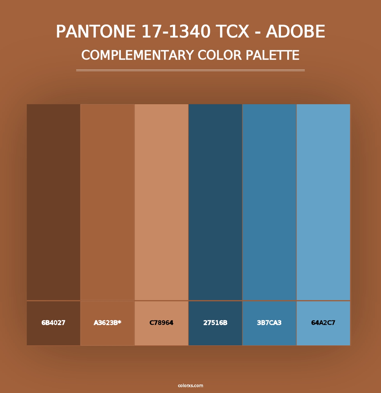 PANTONE 17-1340 TCX - Adobe - Complementary Color Palette