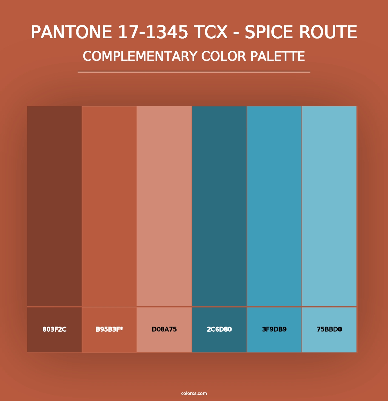 PANTONE 17-1345 TCX - Spice Route - Complementary Color Palette