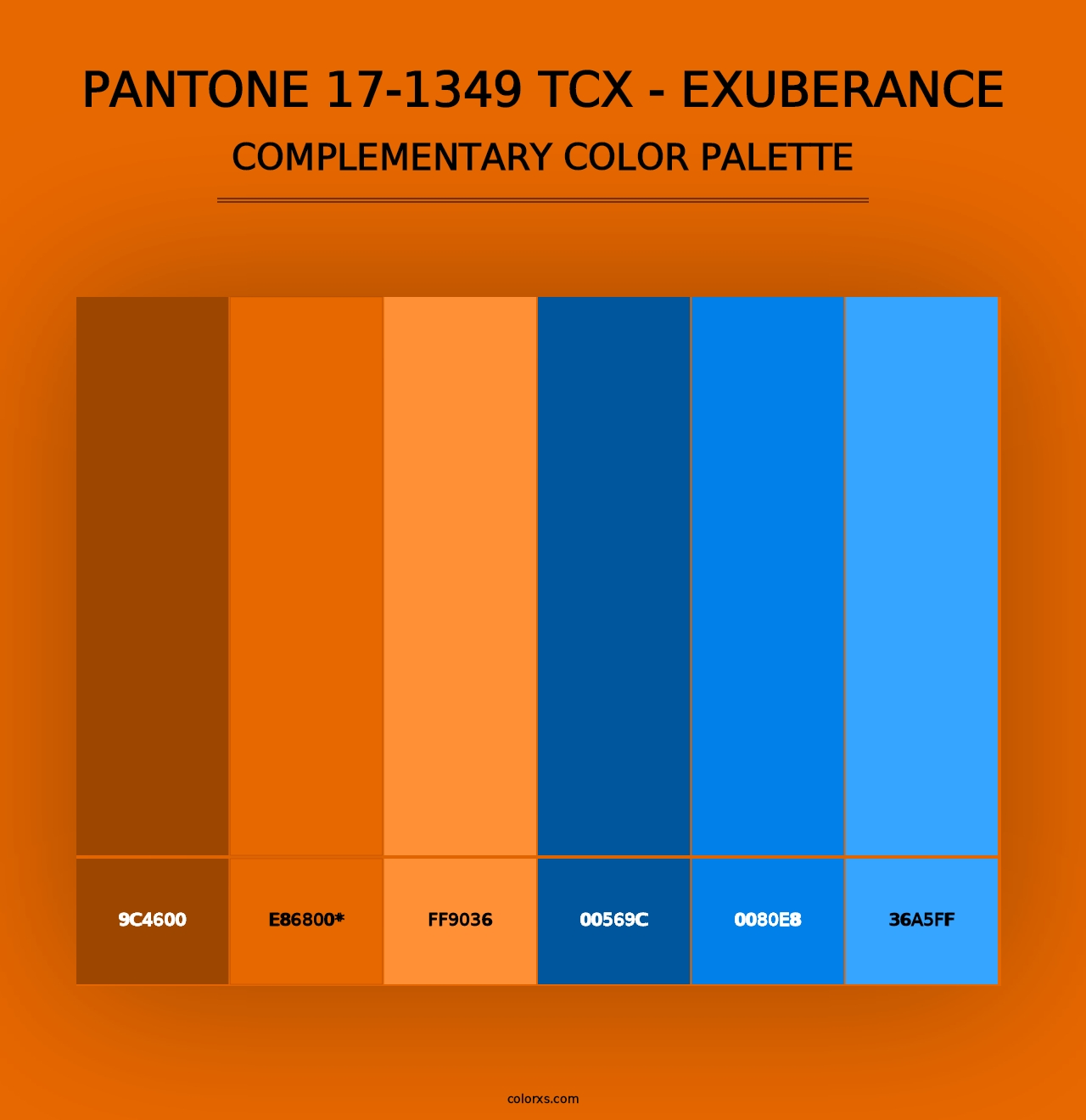 PANTONE 17-1349 TCX - Exuberance - Complementary Color Palette