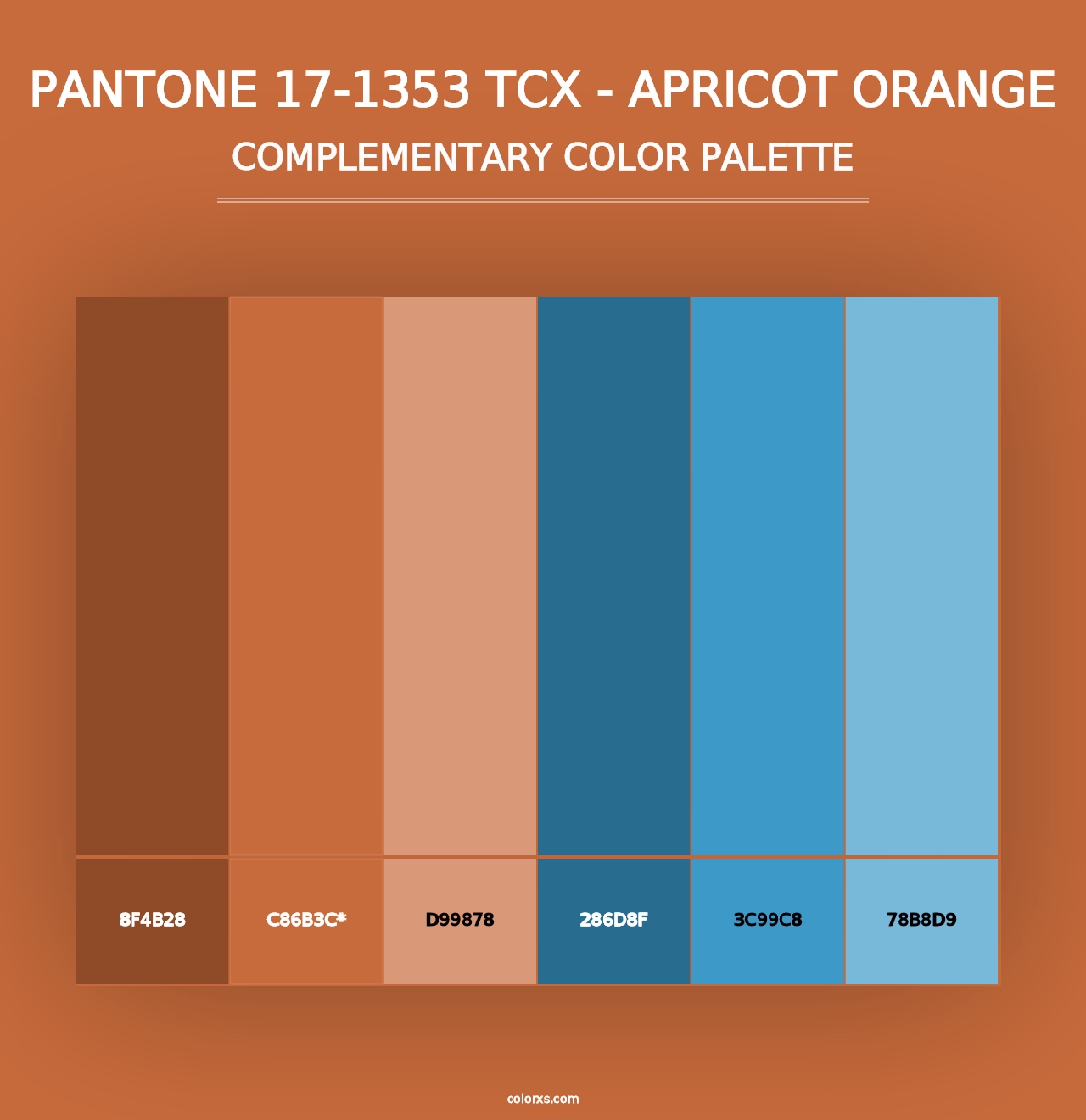 PANTONE 17-1353 TCX - Apricot Orange - Complementary Color Palette