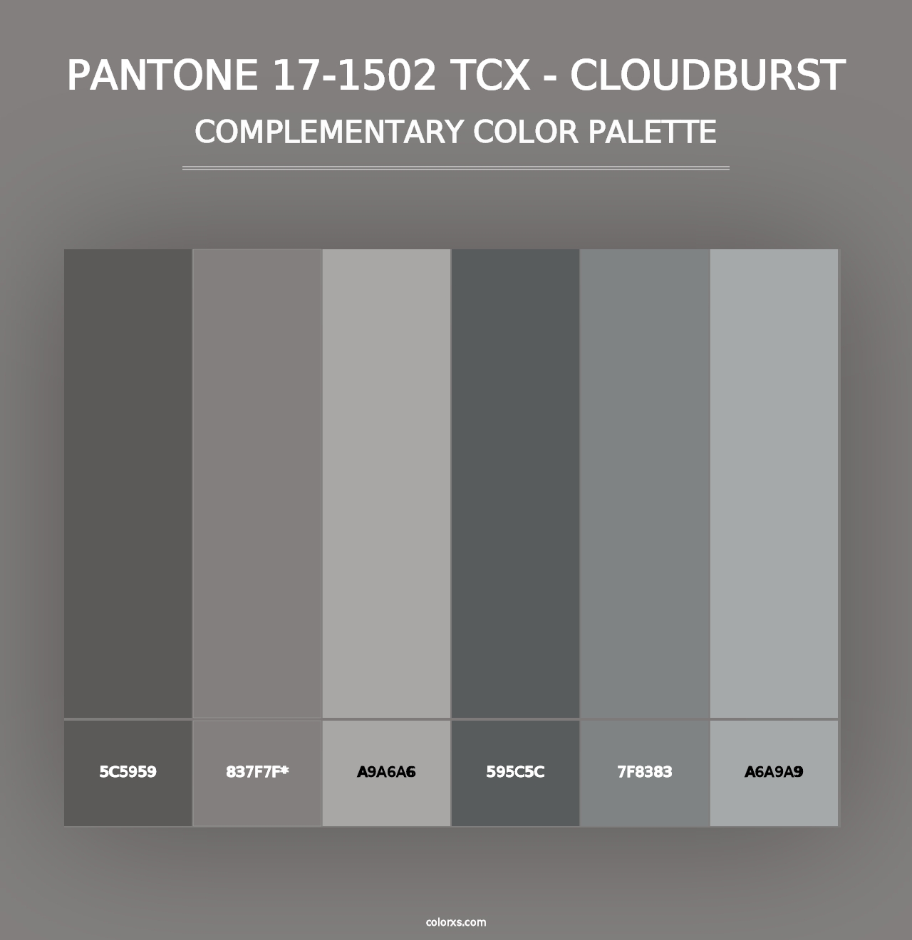 PANTONE 17-1502 TCX - Cloudburst - Complementary Color Palette